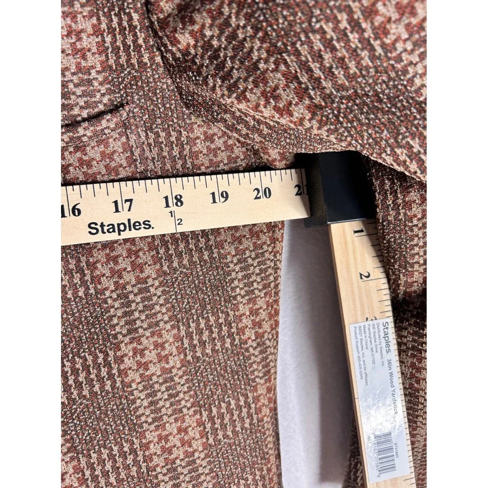 Oakmont Vintage Mens Brown Plaid Two Button Blazer Sport Coat size 44S see pics